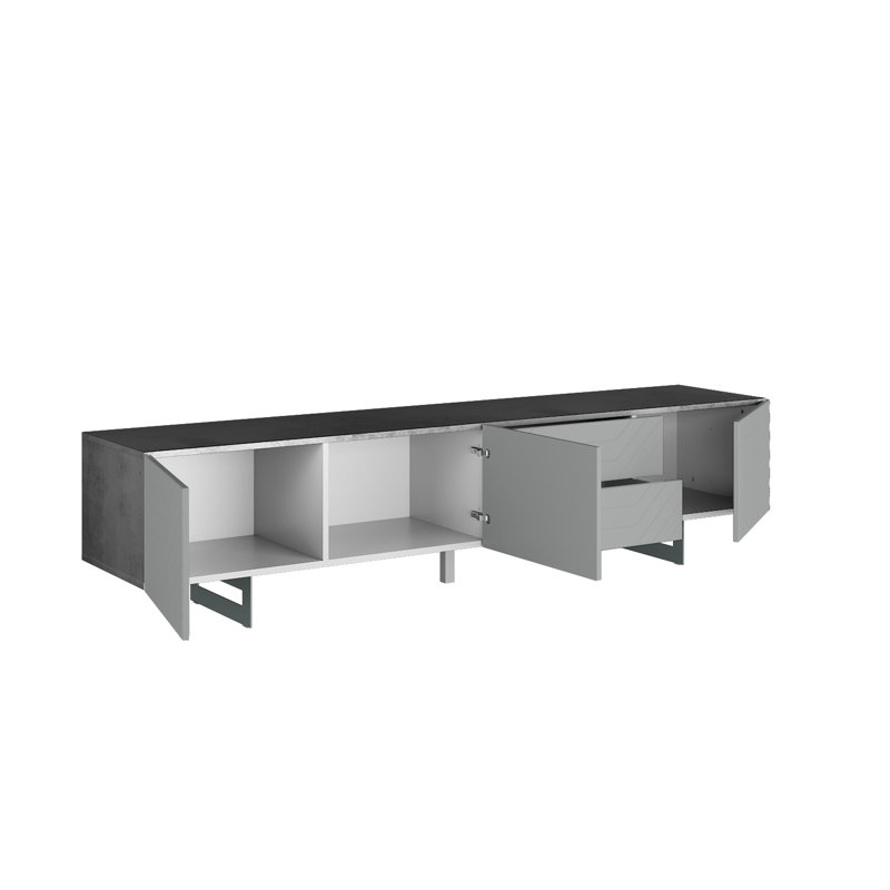 Fulvia Unfinished TV Stand for TVs up to 70", Concrete/Grey