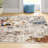 Primm Abstract Machine Woven Polypropylene Area Rug in Taupe/Blue/Orange-85359375