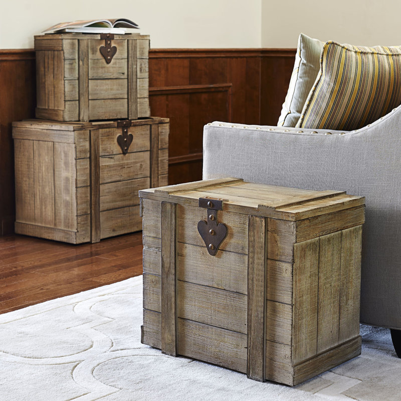 Petit coffre en bois pour la maison, H 15,8 po x l 18,1 po x P 10,5 po