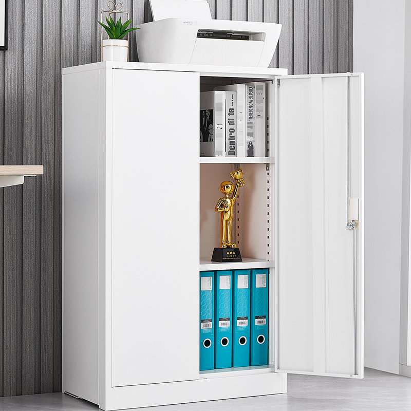Armoire de bureau, armoire de rangement pliante en métal, classeur pliant, armoire de rangement avec serrures de porte et tablettes réglables, classeur latéral pour le rangement