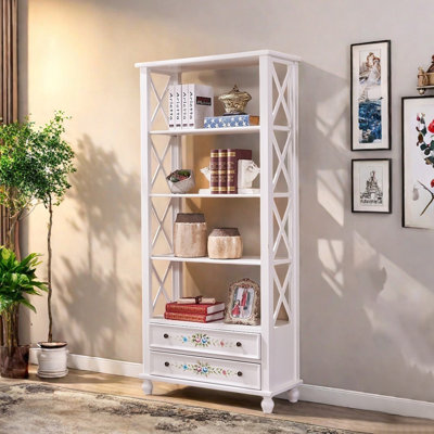 Classic Hand-Painted Bookshelf with Storage