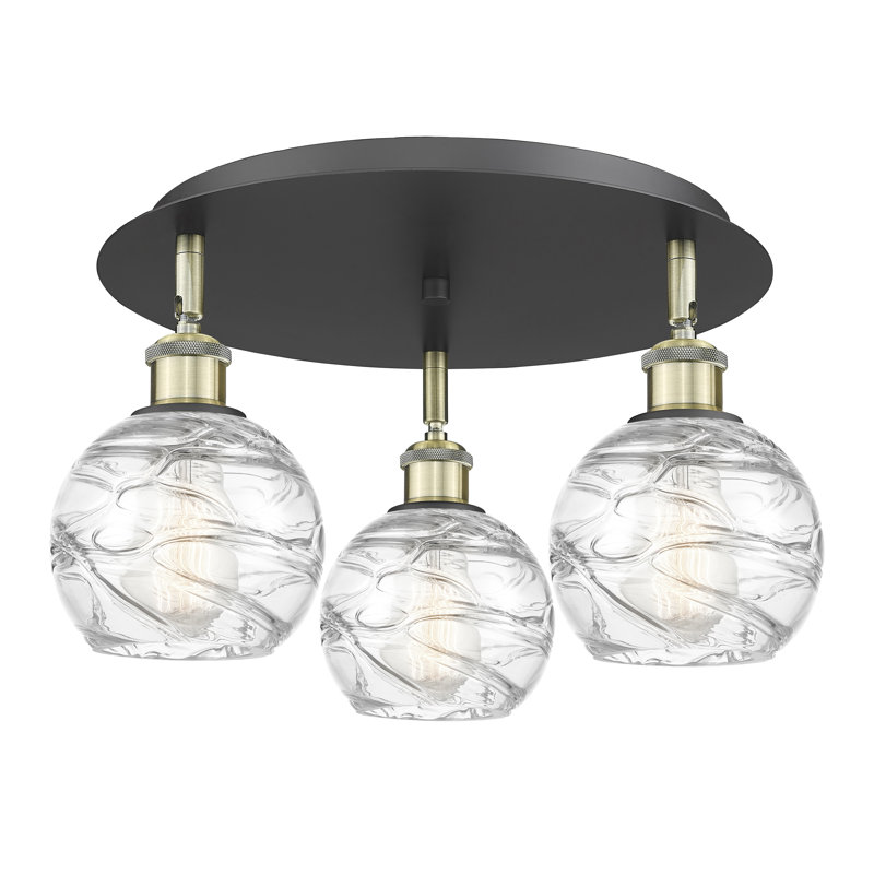 Essex Glass Flush Mount, Black Antique Brass