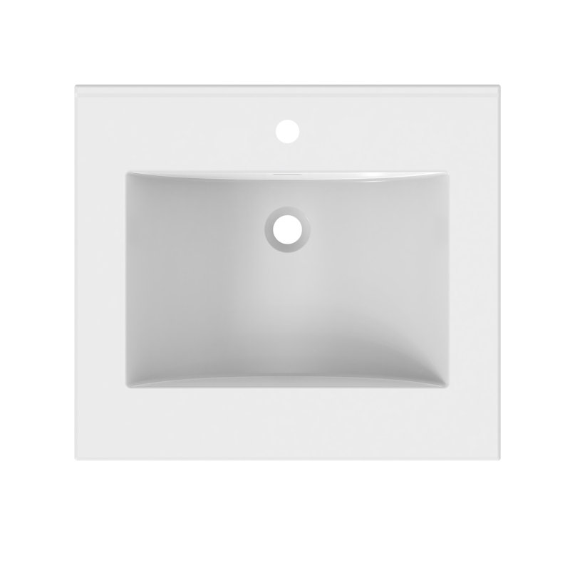 25" Ceramic Top 3 cm thick White, Single