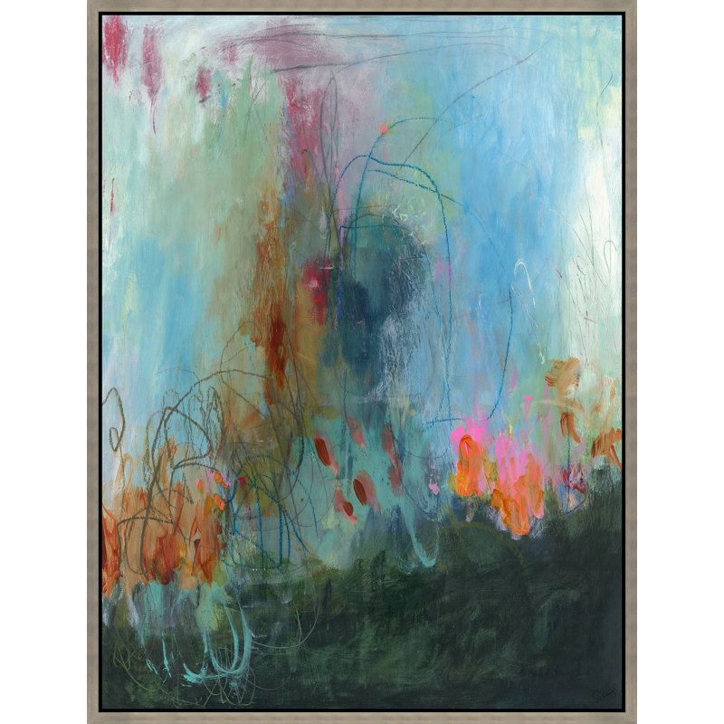 Hold My Hand Painting by Susie Zol, 41.75" H x 31.75" W x 1.5" D, Glass Coat