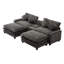 Canapé modulaire en chenille de 111 po avec deux repose-pieds amovibles, deux ports USB, deux porte-gobelets et une grande boîte de rangement pour le salon-731139942