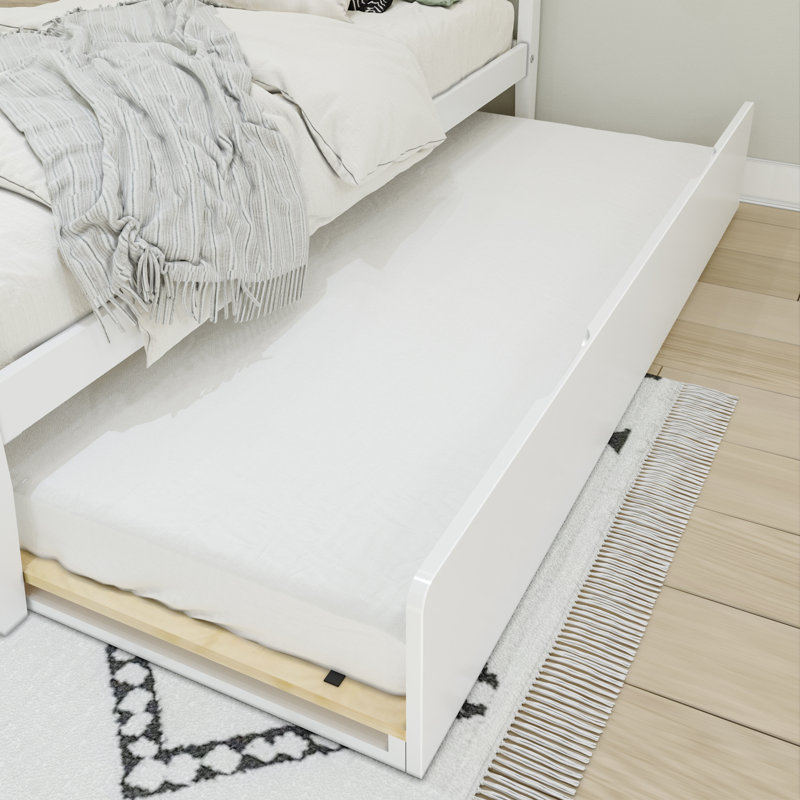 Brubaker Kids Platform with Trundle, Twin, White