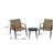 Modern Outdoor Chat Set: 2 PE Rattan Chairs + Black Steel & Tempered Glass Side Table – Durable & Stylish