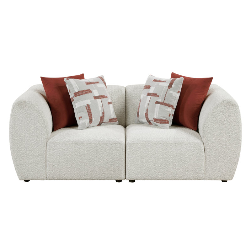 Causeuse modulaire en chenille beige Franz