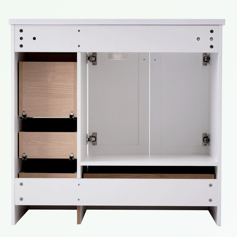 Rangement pour salle de bain Symirah, Blanc