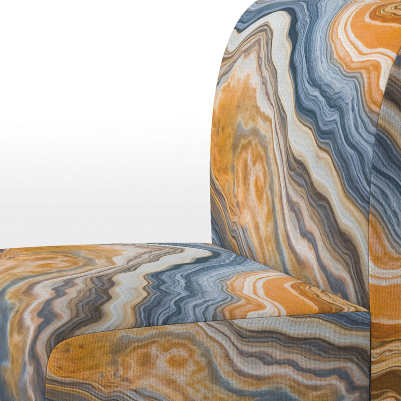 Fauteuil de chambre Berendien , Mélange de polyester orange