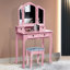 Ensemble coiffeuse avec tabouret et miroir Damonni-2076166627