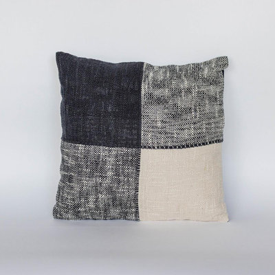 Blacks And Beige Check Pillow
