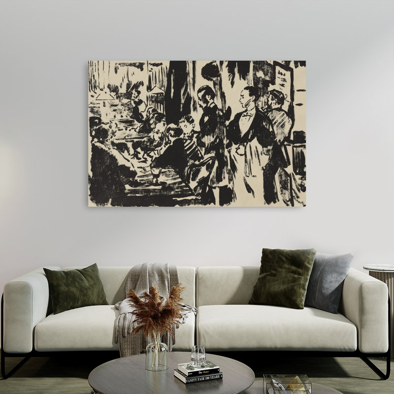 At The Cafe, 1874 Abstract Contemporary Architecture City Wall Art Print, 101.6cm H x 152.4cm W
