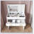 Flip Top Vanity Desk With LED Lighted Mirror & Built-In Outlet, 2 Drawers, Open Storage, And Jewelry Hooks For Modern Living