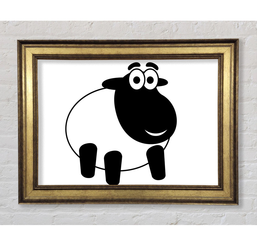 Happy Cartoon Sheep - Einzelne Bilderrahmen Kunstdrucke