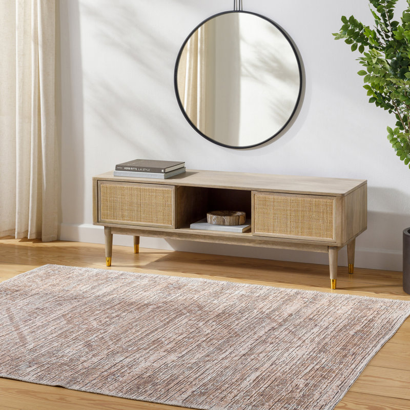 Jameson Tan Machine Washable Area Rug, Rectangle 9'10" x 13'