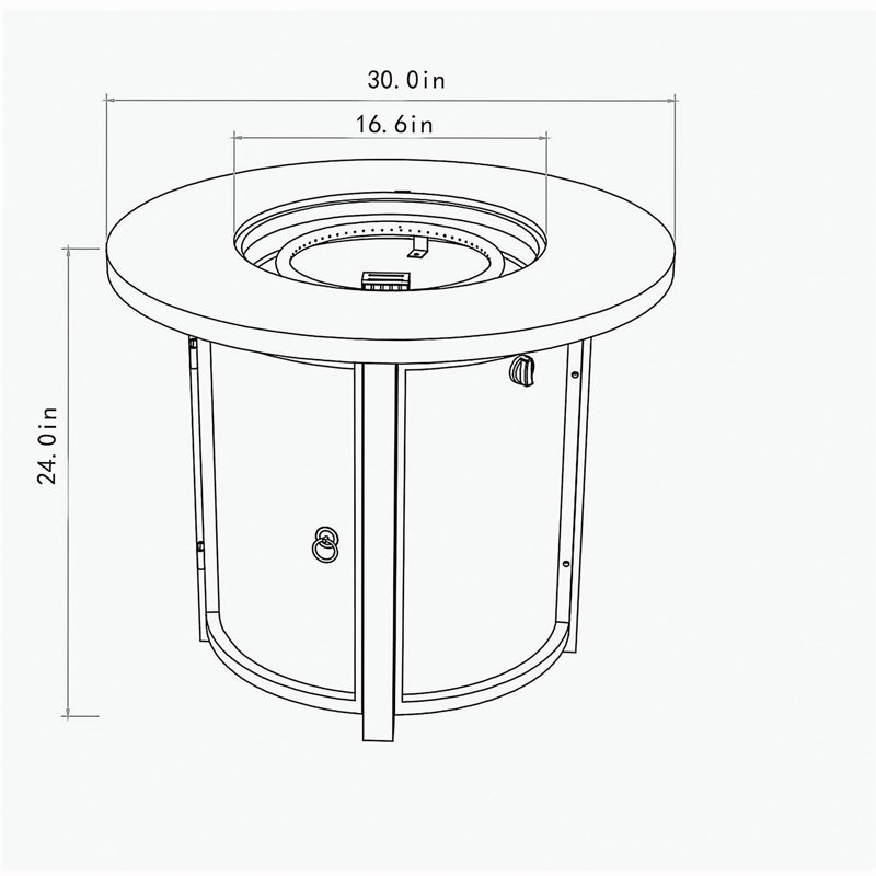Table de fosse ronde au propane 40000BTU