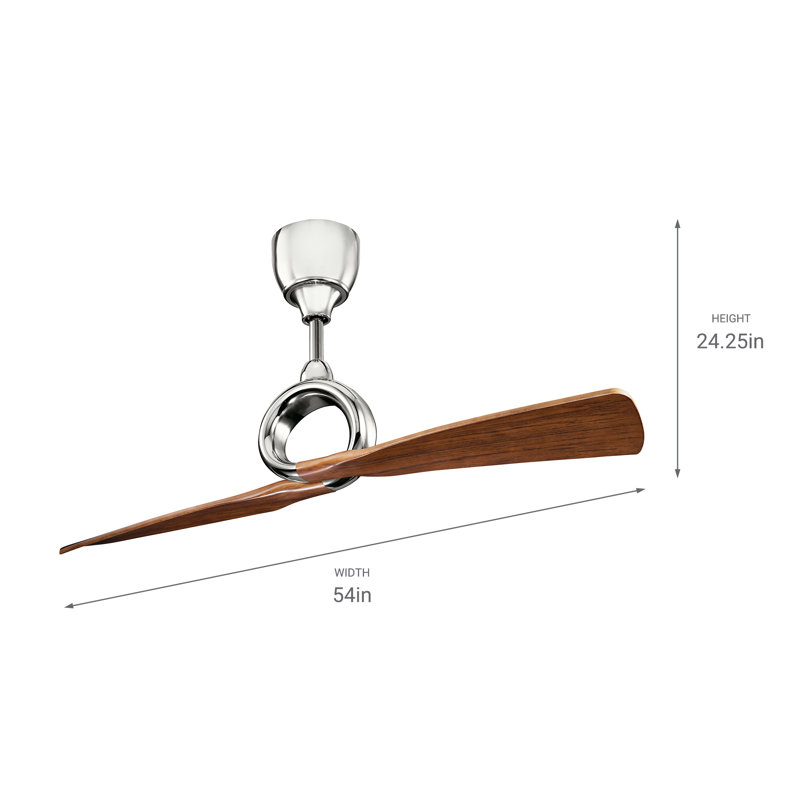 Link 54'' Ceiling Fan, Polished Nickel with Walnut Blades