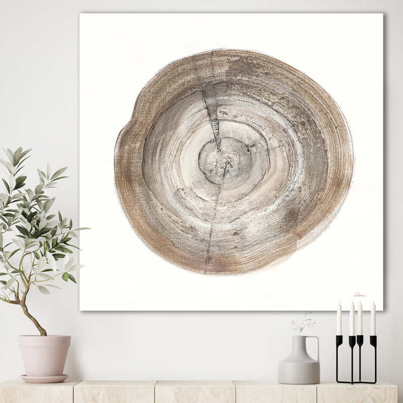 Abstrait, éléments naturels de cercle, peinture sur toile - éléments naturels de cercle I, H 16 po x l 16 po x P 1 po
