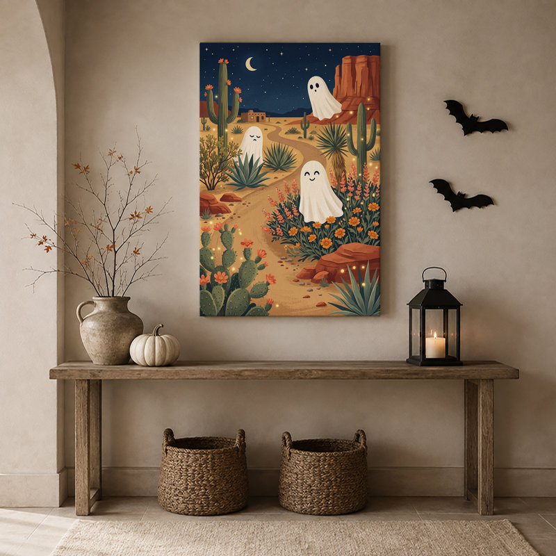 Adorables fantômes mignons près de Saguaro, H 24 po x l 16 po