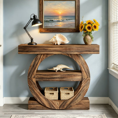 41.5" Console Table, 3-Tier Hallway Table with Storage Shelves