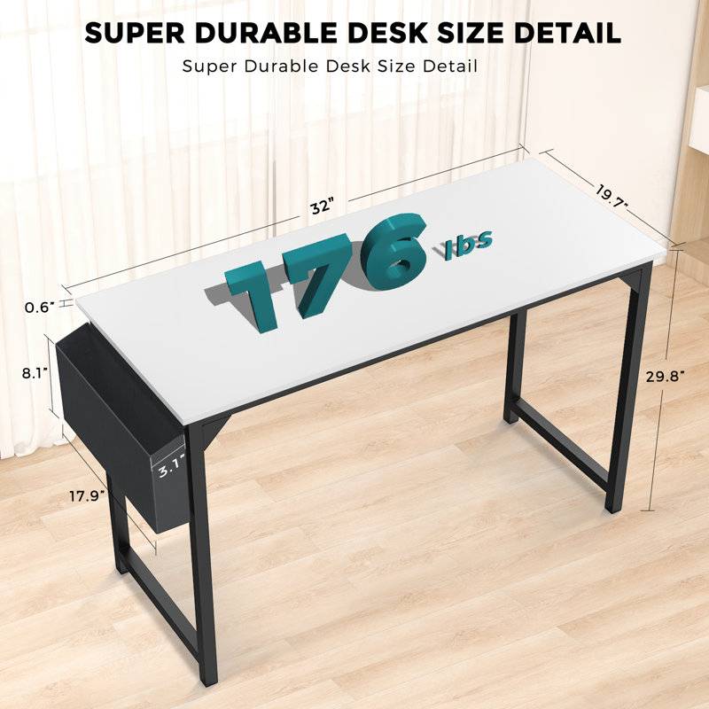 Bureau Mamoru, H 29,8 po x l 31,5 po x P 19,7 po, Blanc