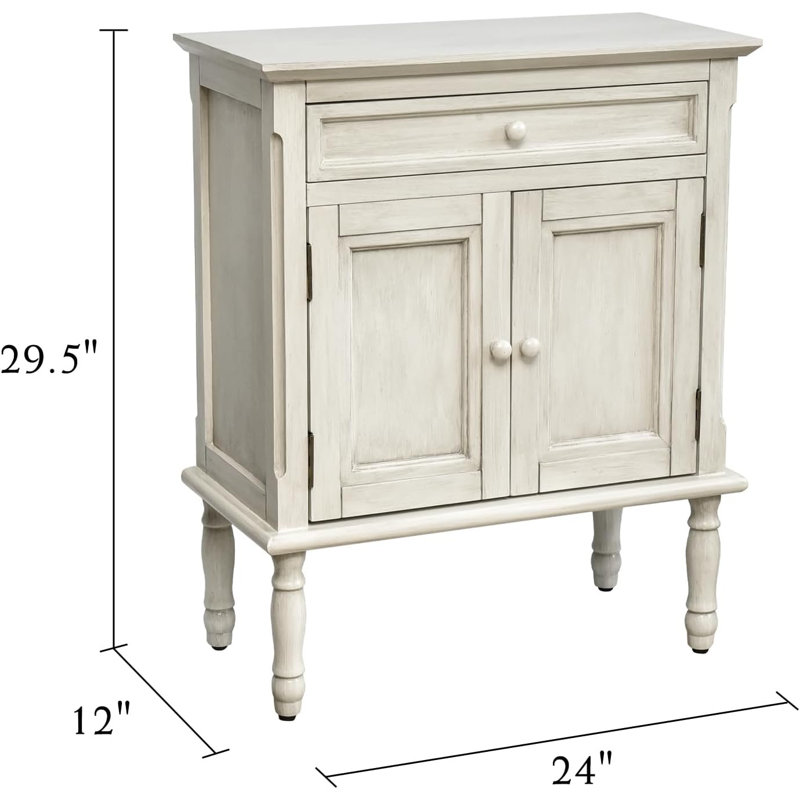 Farmhouse Buffet Cabinet With Storage, Door Coffee Bar Sideboard Storage Cabinet, White