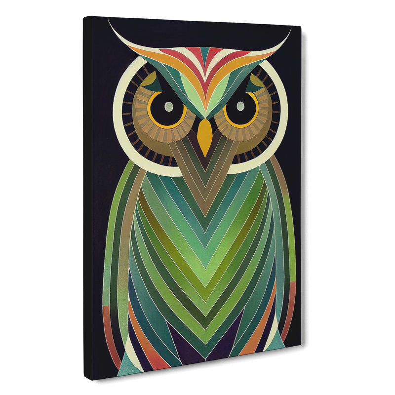 Unique Owl No.7 - Wrapped Canvas, 50cm H x 35cm W x 3cm D
