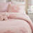 4-Piece Full/Queen Floral Reversible Tufted Chenille Comforter Set with Flower Throw Pillow,Pink