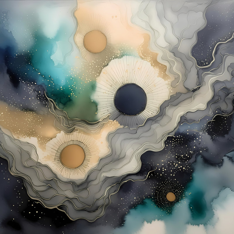 Cosmic Tides, 24" H x 24" W