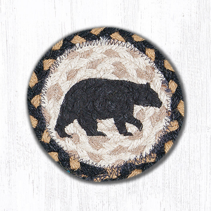 Apple Printed Coaster – 5" H Braided Jute Table Accent with Country Farmhouse Style