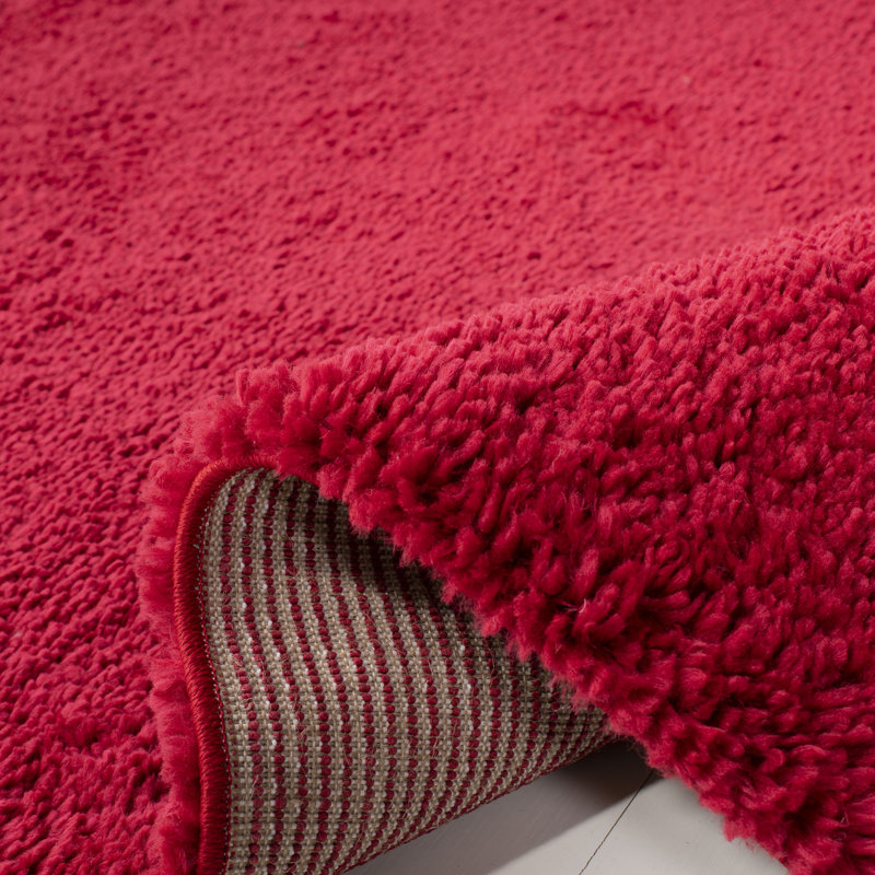 Stansted Solid Colour Shag Area Rug, Round 91cm