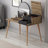 Modern Make-Up Table with Under Desk Keyboard Tray, Anthracite & Walnut, 47.2 x 37.8 x 23.6 inches | 100% Melamine Coated Particle Board, 0.71 inch Thickness | 2 Drawers & Multiple Shelves, Wall-Mountable Design-839042125