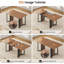 Ensemble de table de salle à manger 5 pièces pour 4 à 6 personnes, table de cuisine extensible de 63 po et 4 coussins, table de salle à manger avec panneau en MDF et structure en métal -556586553-556586558