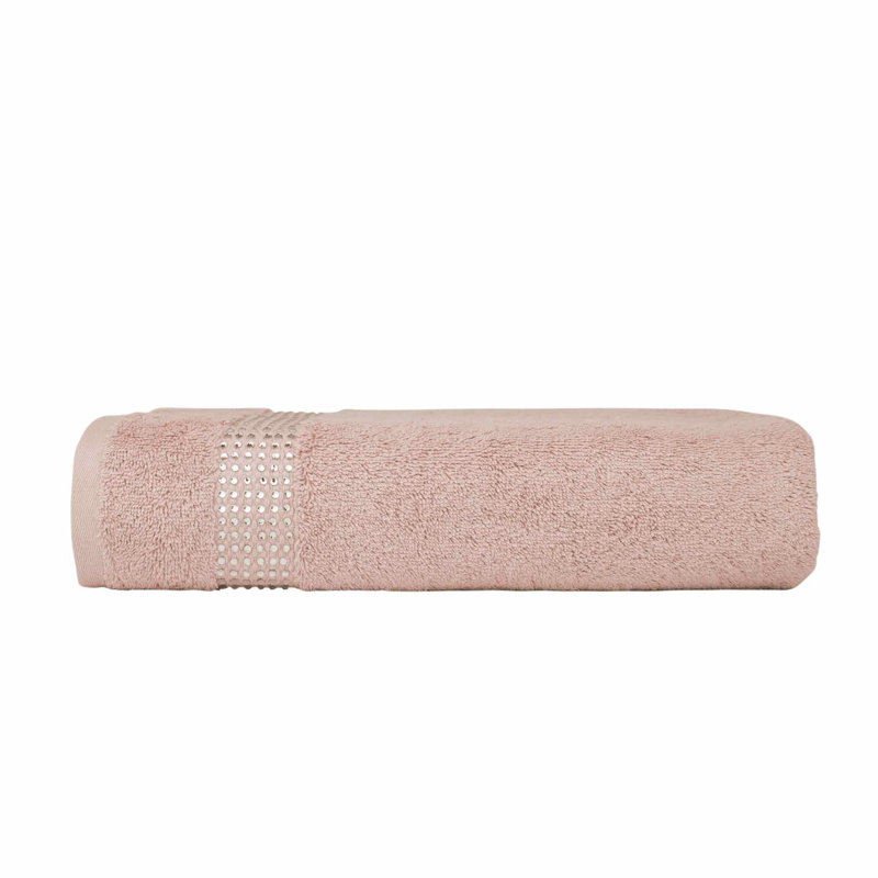 Sparkles Home Stripe Rhinestones Bath Towel | 100% Turkish Cotton Terry Cloth | Machine Washable, Pink