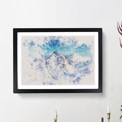 The Alps in Austria Watercolour - Picture Frame Graphic Art Print