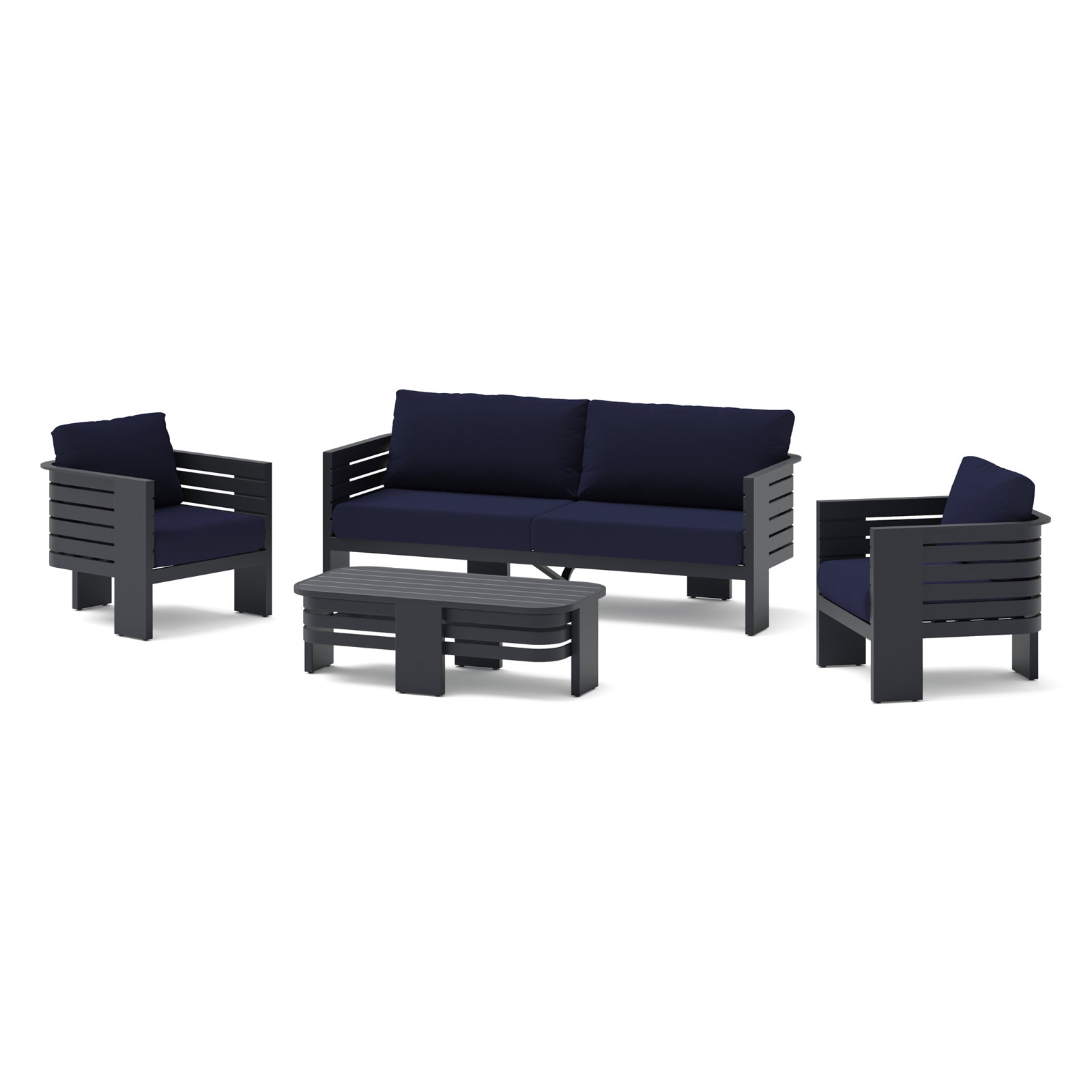 Ari 5-Person Sunbrella® Patio Seating Group, Navy Blue