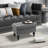 HOMCOM Ottoman With Storage For Living Room, 25" Storage Ottoman With Removable Lid, Button-Tufted Fabric Bench For Footrest And Seat With Wood Legs, Gray