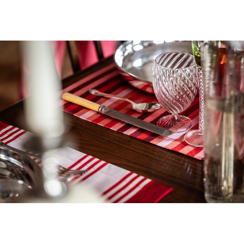 Kutnu Ikat Placemat, Pink/Orange