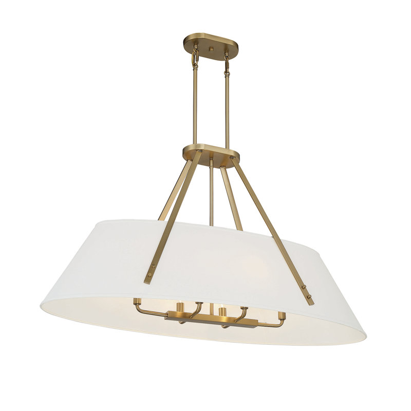 Hamal 6 - Light Kitchen Island Pendant, Warm Brass
