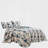 3 Piece Microfiber Bedspread Set With Reversible Blue And Beige Leaf Print,King-121701460-121701457