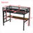 Deep Black Metal Twin XL Loft Bed Frame, Space-Saving Design for Small Bedrooms With Integrated Power Outlets and LED Lighting-871021739