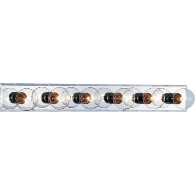 6-Light Indoor 36"W Chrome Wall Mount Vanity Light Bath Bar