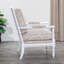 Fauteuil Spindle, finition blanche, tissu cachemire taupe
