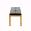 Banc contemporain en métal doré et similicuir noir-130374973