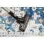 Tapis perlé rectangulaire vieilli à motif rétro-428965299