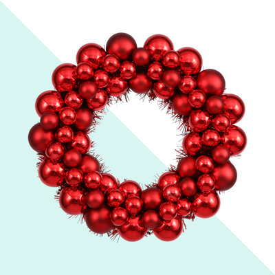 Couronne de boules brillantes et mates