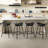 Swivel Barstools Set of 2 Faux Leather Upholstered Backless Bar Height Chairs Black-958734385-958734382