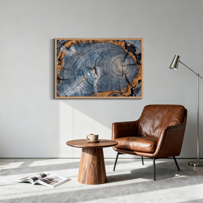 Art mural sur toile bleu et gris