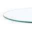 Table basse ronde en verre trempé avec base en métal argenté-429324386